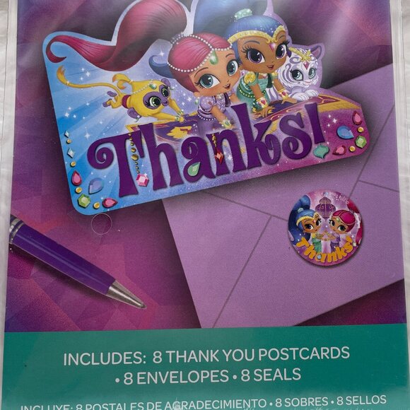 Nickelodeon Shimmer and Shine Birthday Party Thank You Cards SEALED (SKU: 268MI) - Picture 3 of 5